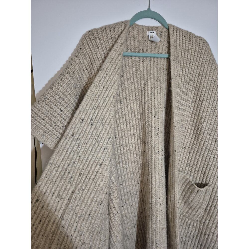 💥 Aerie Ribbed Sweater Cape Cozy Cloud Open-Front Beach Dune Size OS - Picture 5 of 9